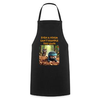Animated Ninja and Cat Forest Adventure - Cooking Apron - black - Front - AI Model Male 185 dark (185cm)