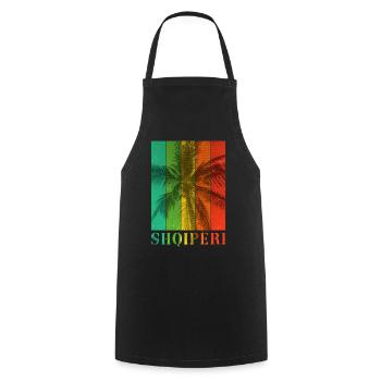 Albania Shqipëri Summer Palm Trees Beach Sea Holidays - Cooking Apron - black - Front - AI Model Male 185 dark (185cm)