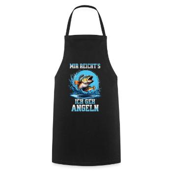 Fishing Angler Fish I've had enough, I'm going fishing - Cooking Apron - black - Front - AI Model Male 185 dark (185cm)