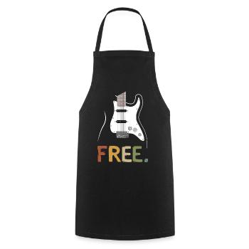 Retro E-Gitarre Free Musik Design - Kochschürze - Schwarz - Vorne - AI Model Male 185 dark (185cm)