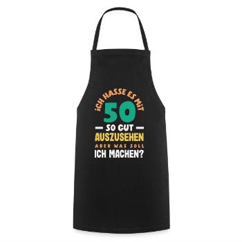 Lustiges 50. Geburtstag Geburtstagsshirt Geschenk - Kochschürze - Schwarz - Vorne - AI Model Male 185 dark (185cm)