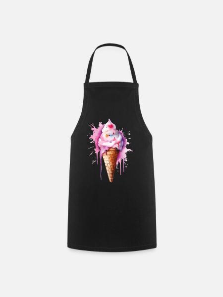 Wasserfarbe Eiscreme Tropfen - Kochschürze - Schwarz