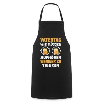 Drôle de cadeau de fête des pères papa bière - Tablier de cuisine - noir - Devant - AI Model Male 185 dark (185cm)