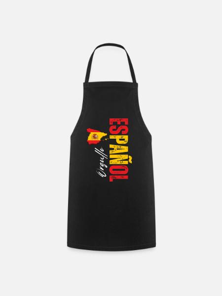 Spanish Pride, vertikales Design - Kochschürze - Schwarz