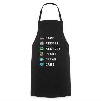 Changement climatique Environnement Protection de l’environnement - Tablier de cuisine - noir - Devant - AI Model Male 185 dark (185cm)