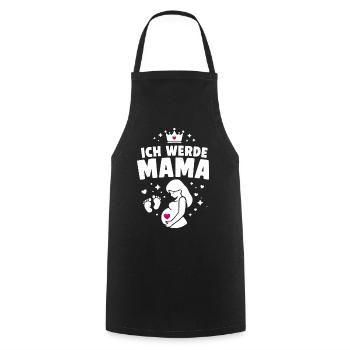 Je vais être maman - maternité - Tablier de cuisine - noir - Devant - AI Model Male 185 dark (185cm)