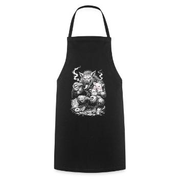 Inner couch potato - Cooking Apron - black - Front - AI Model Male 185 dark (185cm)