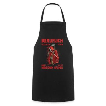 Professionally, I've always wanted something to do with people - Cooking Apron - black - Front - AI Model Male 185 dark (185cm)