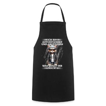 I got up and dressed - Cooking Apron - black - Front - AI Model Male 185 dark (185cm)