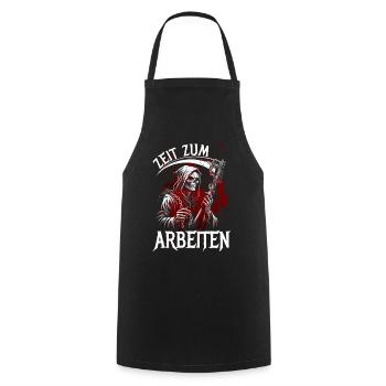 Il est temps de travailler - Tablier de cuisine - noir - Devant - AI Model Male 185 dark (185cm)