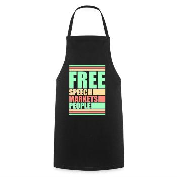 Free Speech Markets People Libertarian Freedom Logo - Cooking Apron - black - Front - AI Model Male 185 dark (185cm)