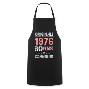 Originale – 1976 – 50 ans de conneries - Tablier de cuisine - noir - Devant - AI Model Male 185 dark (185cm)