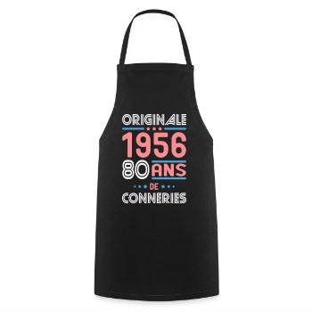 Original – 1956 – 70 years of - Cooking Apron - black - Front - AI Model Male 185 dark (185cm)