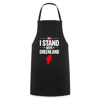 Greenland Flag Card Support - Cooking Apron - black - Front - AI Model Male 185 dark (185cm)