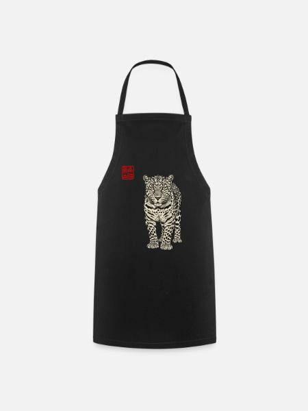 Leopard Asiatisch - Kochschürze - Schwarz