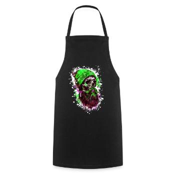Crâne de bûcheron - Tablier de cuisine - noir - Devant - AI Model Male 185 dark (185cm)