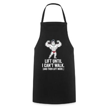 Kraft Cartoon Motif Lift More - Cooking Apron - black - Front - AI Model Male 185 dark (185cm)
