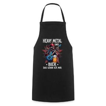 Je me fais un plaisir de heavy metal et de bière - Tablier de cuisine - noir - Devant - AI Model Male 185 dark (185cm)