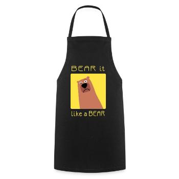 BEAR it like a BEAR - Kochschürze - Schwarz - Vorne - AI Model Male 185 dark (185cm)