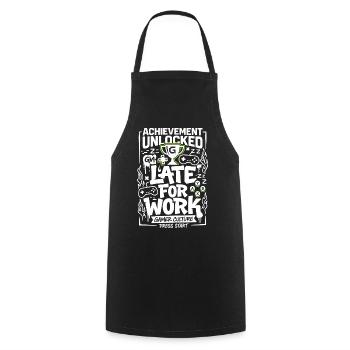 Achievement Unlocked Gamer Life - Cooking Apron - black - Front - AI Model Male 185 dark (185cm)