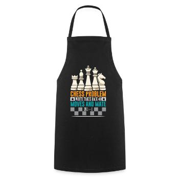 Chess Chess Player Chessboard - Cooking Apron - black - Front - AI Model Male 185 dark (185cm)