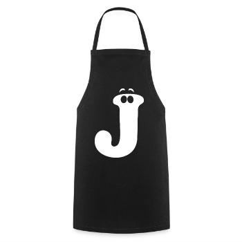 Large J Style Print | Letter J funny J logo - Cooking Apron - black - Front - AI Model Male 185 dark (185cm)