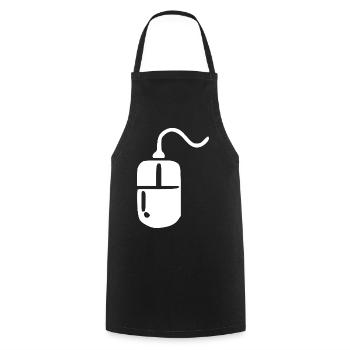 Retro_Vintage_80er_90er_Jahre_Maus_Computermaus - Tablier de cuisine - noir - Devant - AI Model Male 185 dark (185cm)