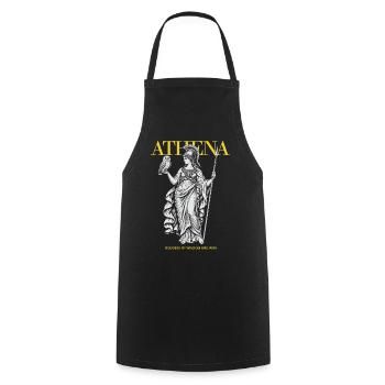 Athena: Wisdom and War Goddess - Cooking Apron - black - Front - AI Model Male 185 dark (185cm)