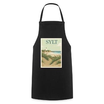 Sylt Vintage Poster | North Sea Germany - Cooking Apron - black - Front - AI Model Male 185 dark (185cm)