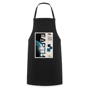Earth Split Poster-Design - Kochschürze - Schwarz - Vorne - AI Model Male 185 dark (185cm)