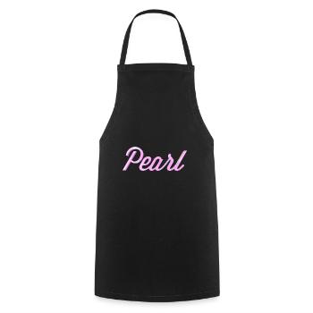 Pearl Stylized Text - Cooking Apron - black - Front - AI Model Male 185 dark (185cm)