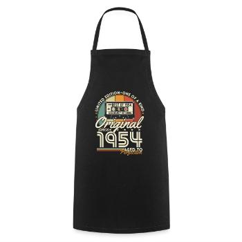 Vintage 1954 Birthday Vintage Retro Gift - Cooking Apron - black - Front - AI Model Male 185 dark (185cm)
