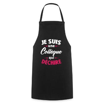 Je Suis Une Collègue Qui Déchire - Tablier de cuisine - noir - Devant - AI Model Male 185 dark (185cm)