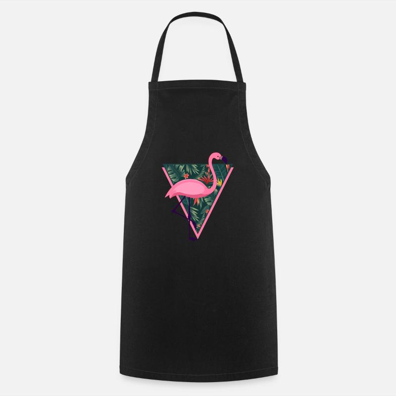 Flamingo Tropical - Tablier de cuisine - noir