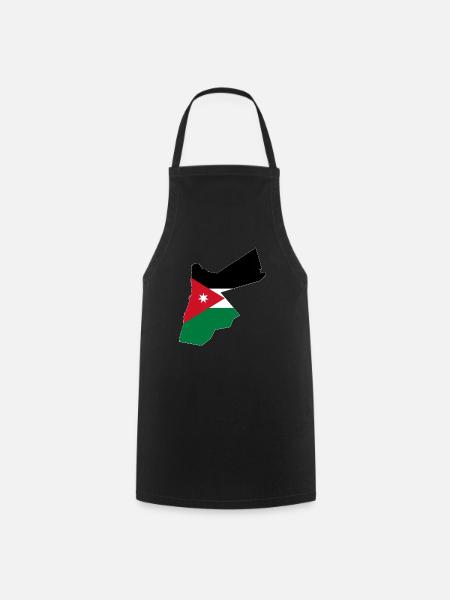 Jordanien Flagge Landkarte - Kochschürze - Schwarz