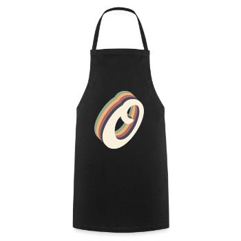 letter O - Cooking Apron - black - Front - AI Model Male 185 dark (185cm)