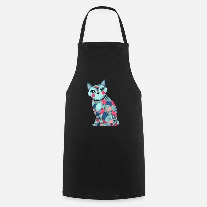 Patchwork Katze - Kochschürze - Schwarz
