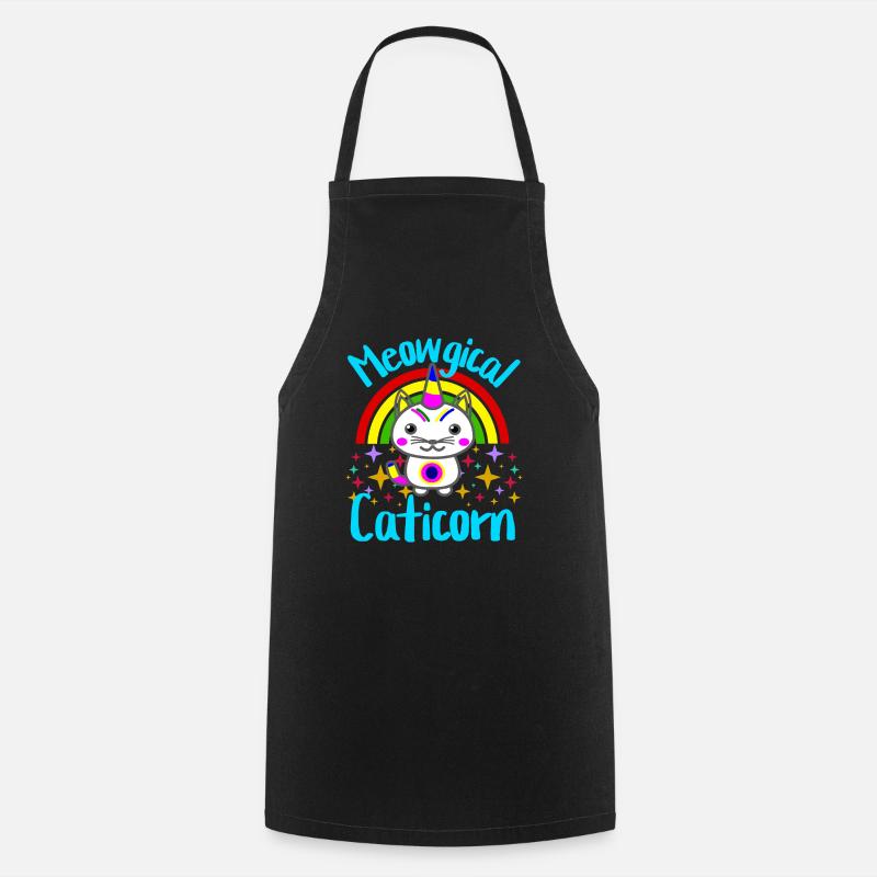 Licorne de chat Caticorn - Tablier de cuisine - noir