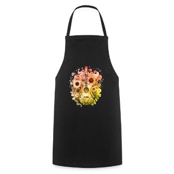 Hippie soul groovy Summer time Good vibes 70s 80s - Cooking Apron - black - Front - AI Model Male 185 dark (185cm)