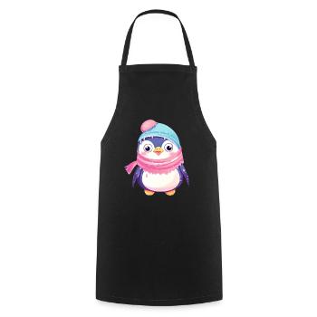 Winter Wonderland Penguin - Cooking Apron - black - Front - AI Model Male 185 dark (185cm)