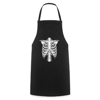 Skelett Halloween Kostüm - Kochschürze - Schwarz - Vorne - AI Model Male 185 dark (185cm)