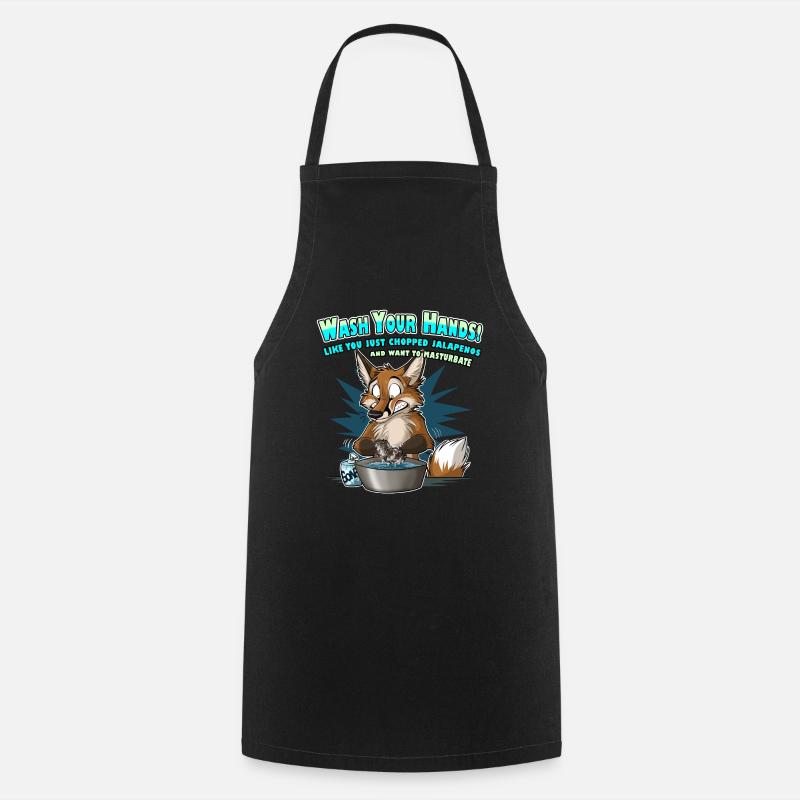Wash Your Hands (blue) - Cooking Apron - black