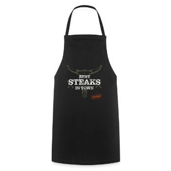 Barbecue Best Steak à Town - Tablier de cuisine - noir - Devant - AI Model Male 185 dark (185cm)