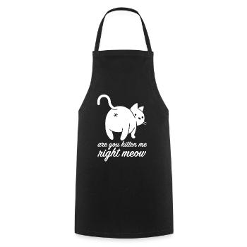 Meow | Miau, Katze, Cat, Haustier, lustige Sprüche - Kochschürze - Schwarz - Vorne - AI Model Male 185 dark (185cm)