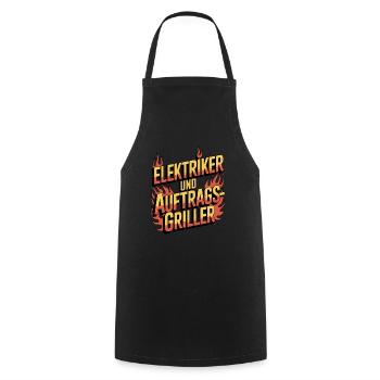 Elektriker und Auftragsgriller Grill BBQ - Kochschürze - Schwarz - Vorne - AI Model Male 185 dark (185cm)