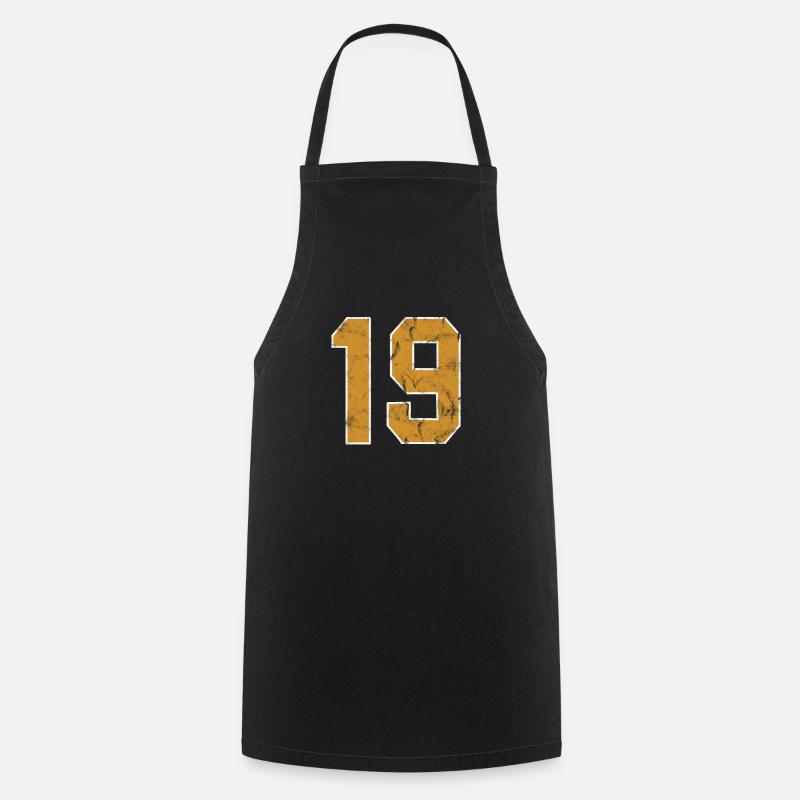 Numéro 19 anniversaire - style baseball - Tablier de cuisine - noir