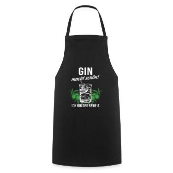 Gin Alkohol Trinken Geschenk · Gin macht schön - Kochschürze - Schwarz - Vorne - AI Model Male 185 dark (185cm)