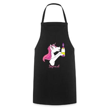 Licorne mariée groupe sekt Célébrer Doux Rose Cheval - Tablier de cuisine - noir - Devant - AI Model Male 185 dark (185cm)