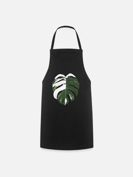 Monstera Variegata Deliciosa Pflanze Plantlife - Kochschürze - Schwarz
