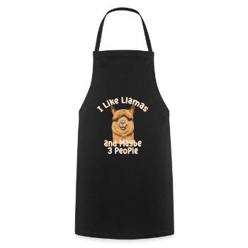 Lama - Cooking Apron - black - Front - AI Model Male 185 dark (185cm)